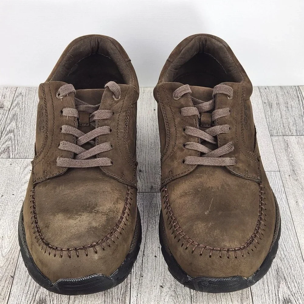 Abeo Moccasin Tie Shoes Men's Size 13M Brown Smart System Faux Suede Comfort